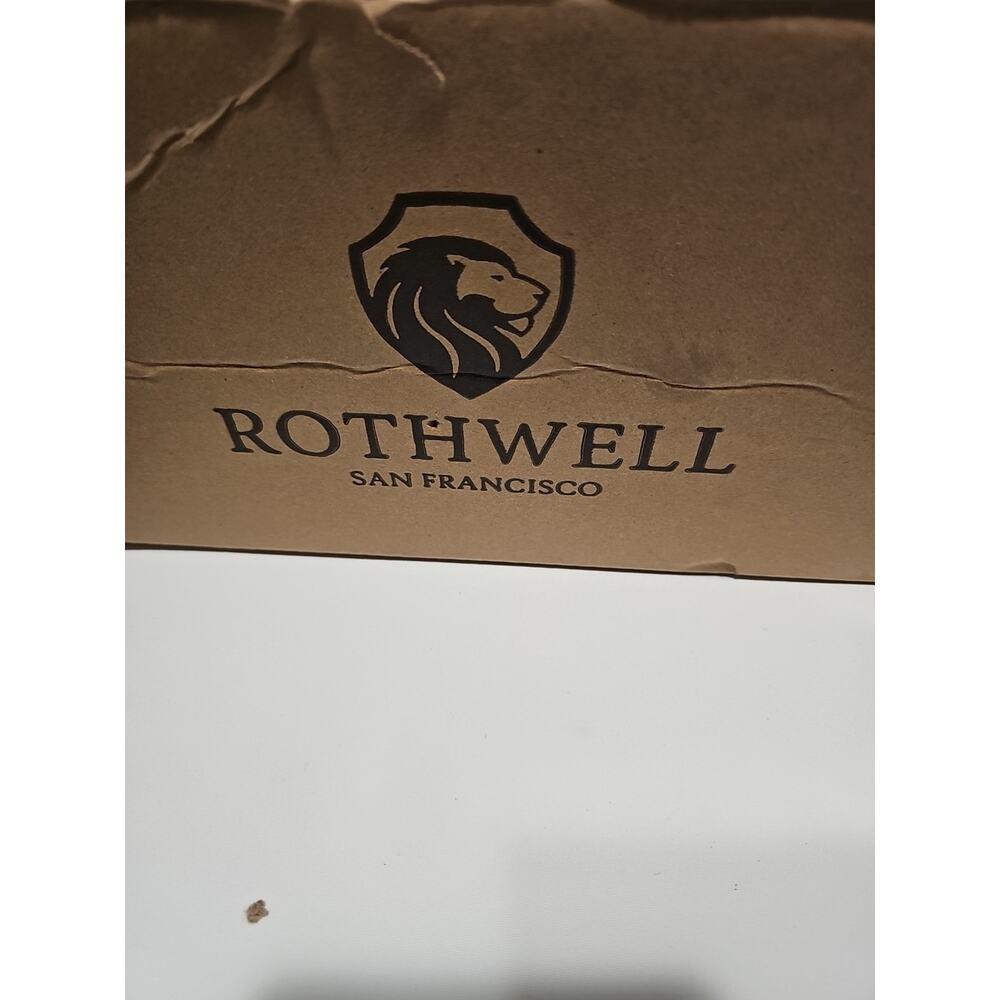 ROTHWELL 4 Slot Leather Watch Box with Valet Drawer - Medium, Blue/Grey NEW NIB - Picture 7 of 7